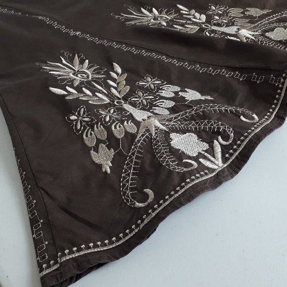 Lucy Paris Brown Embroidered Circle Skirt - Picture 8 of 12